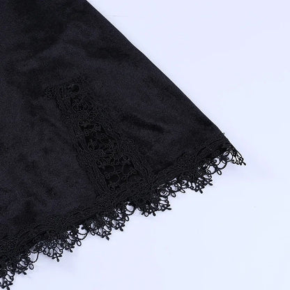 Goth Cross Mini Dress | Vintage Black Spaghetti Strap Dress -femstylo