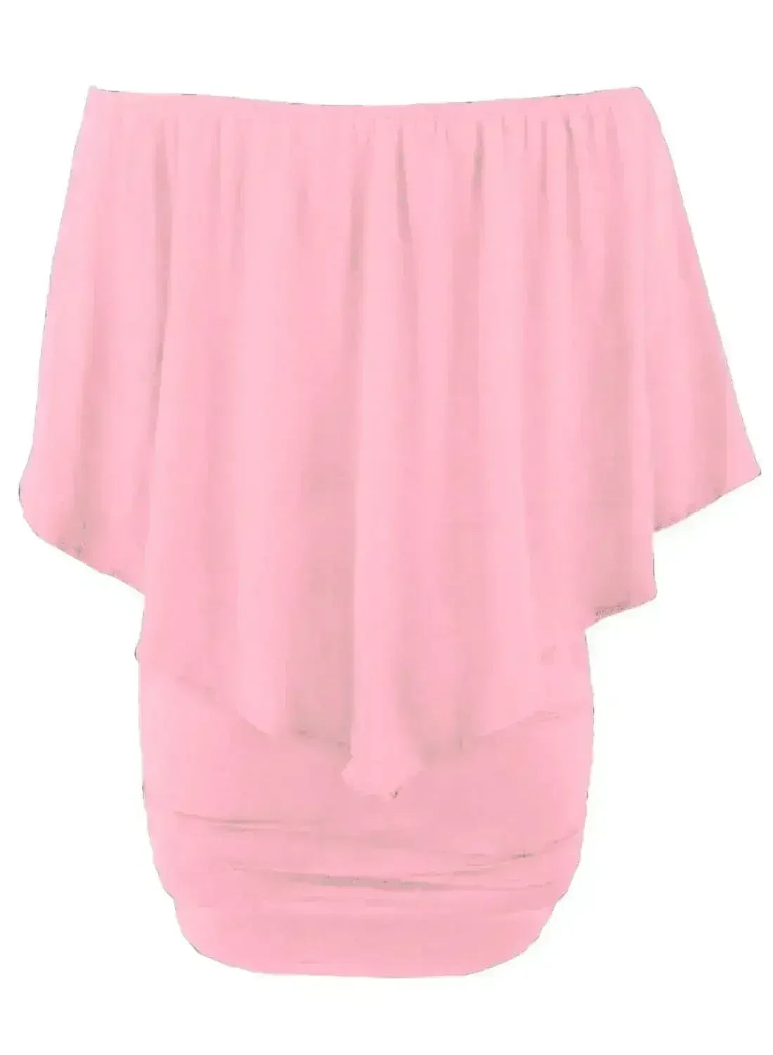 Pink Flounced Mini Dress | Multi-Way Shoulder Styles | Femstylo