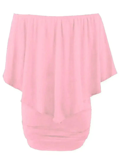 Pink Flounced Mini Dress | Multi-Way Shoulder Styles | Femstylo