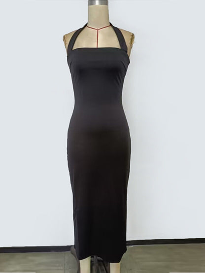 Halter Neck Bodycon Midi Dress