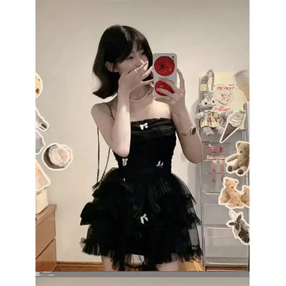 Corset Mini Dress – Y2K Lace Ruffle Bodycon Party Outfit